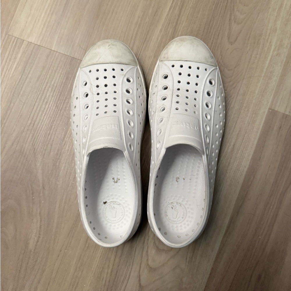 White Slip-On Native Jefferson Shoes